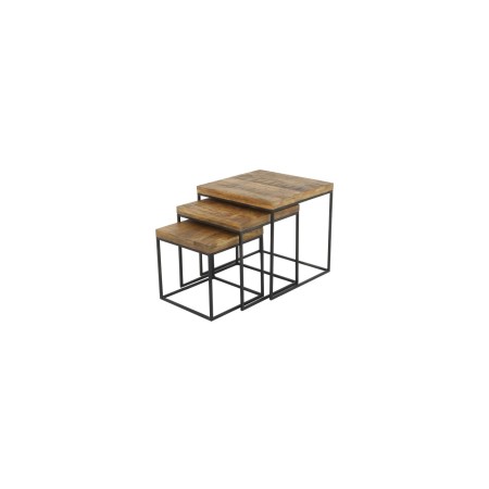 COFFEE TABLE SET OF 3 MANGGO WOOD GRADE A NATURAL