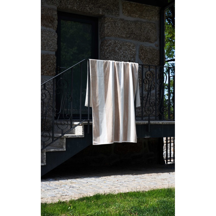 DRAP DE PLAGE REGATE BLANC/BEIGE