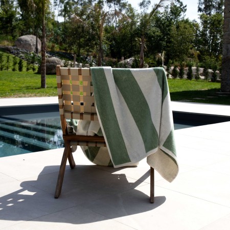 DRAP DE PLAGE REGATE BLANC/EUCALYPTO