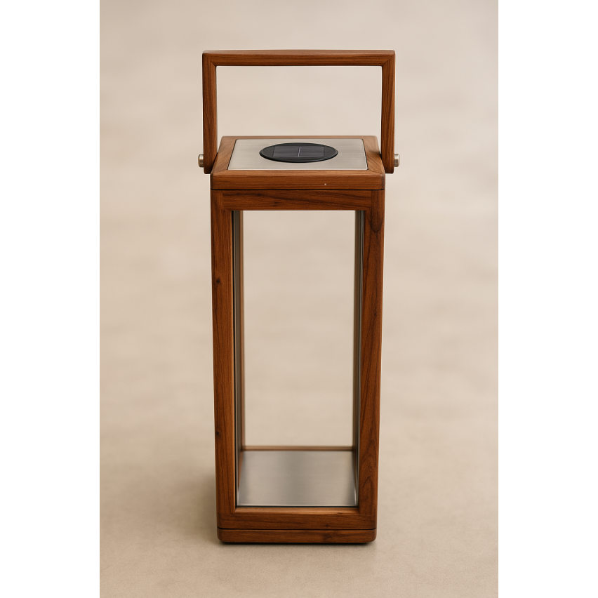 SOLAR LANTERN acacia medium