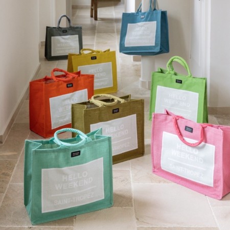 LOT DE 2 SACS EN JUTE 42x38 cm