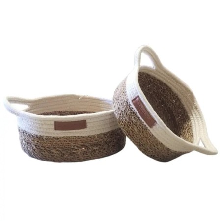 Set de 2 paniers de rangement – Légers, style bohème chic