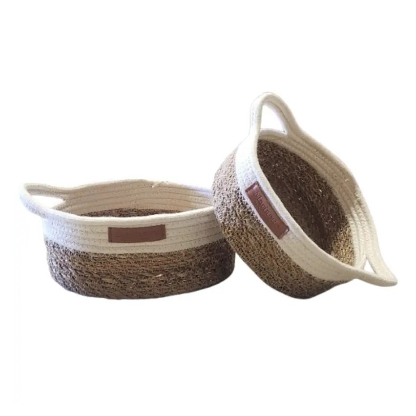 Set de 2 paniers de rangement – Légers, style bohème chic