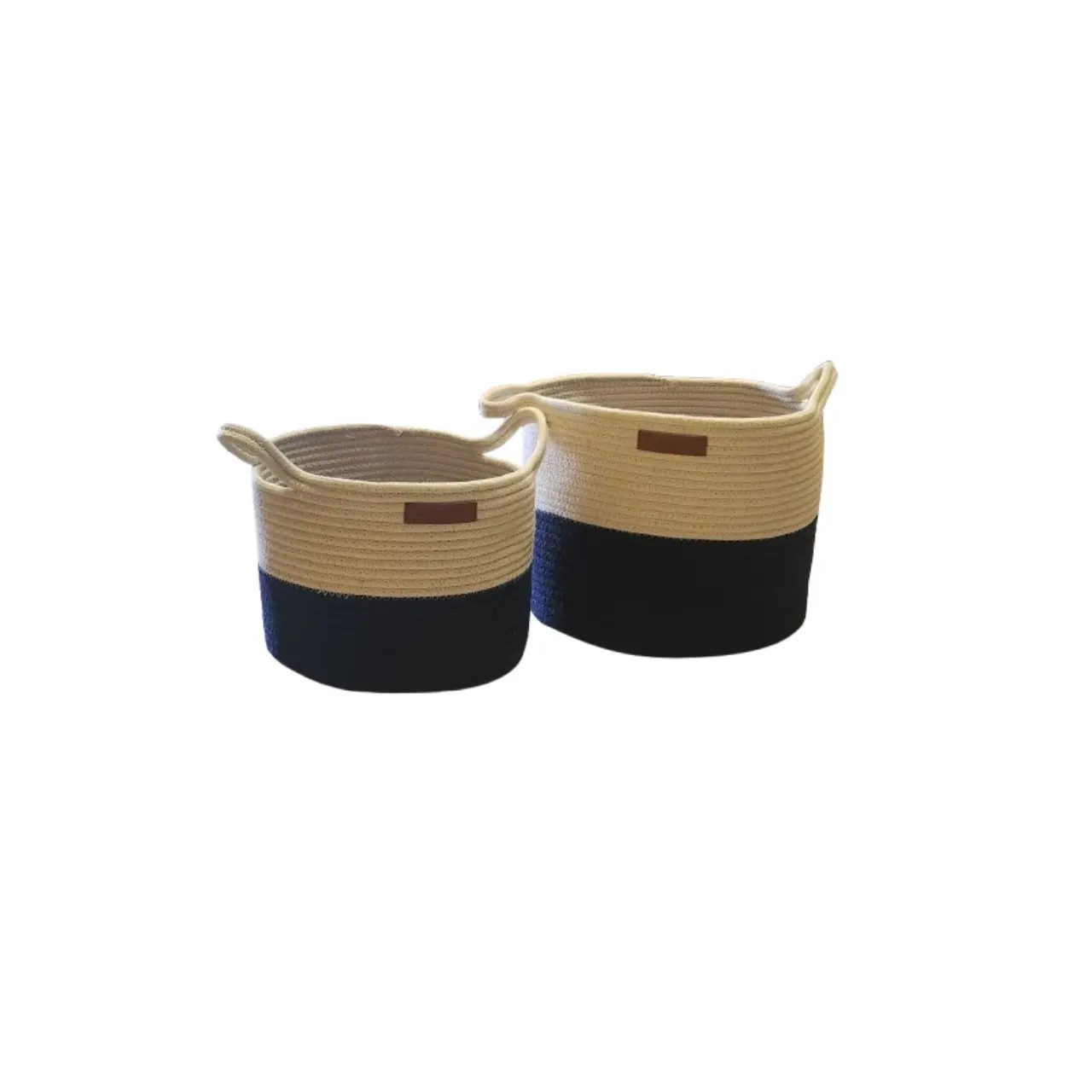 Lot de 2 paniers pour rangement – Design naturel, idéal buanderie ou dressing
