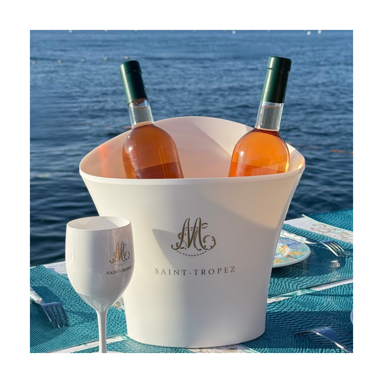 Pack Seau "M" Gold + 6 verres "M" Gold